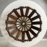 Geometric olive wood basket, France 1970