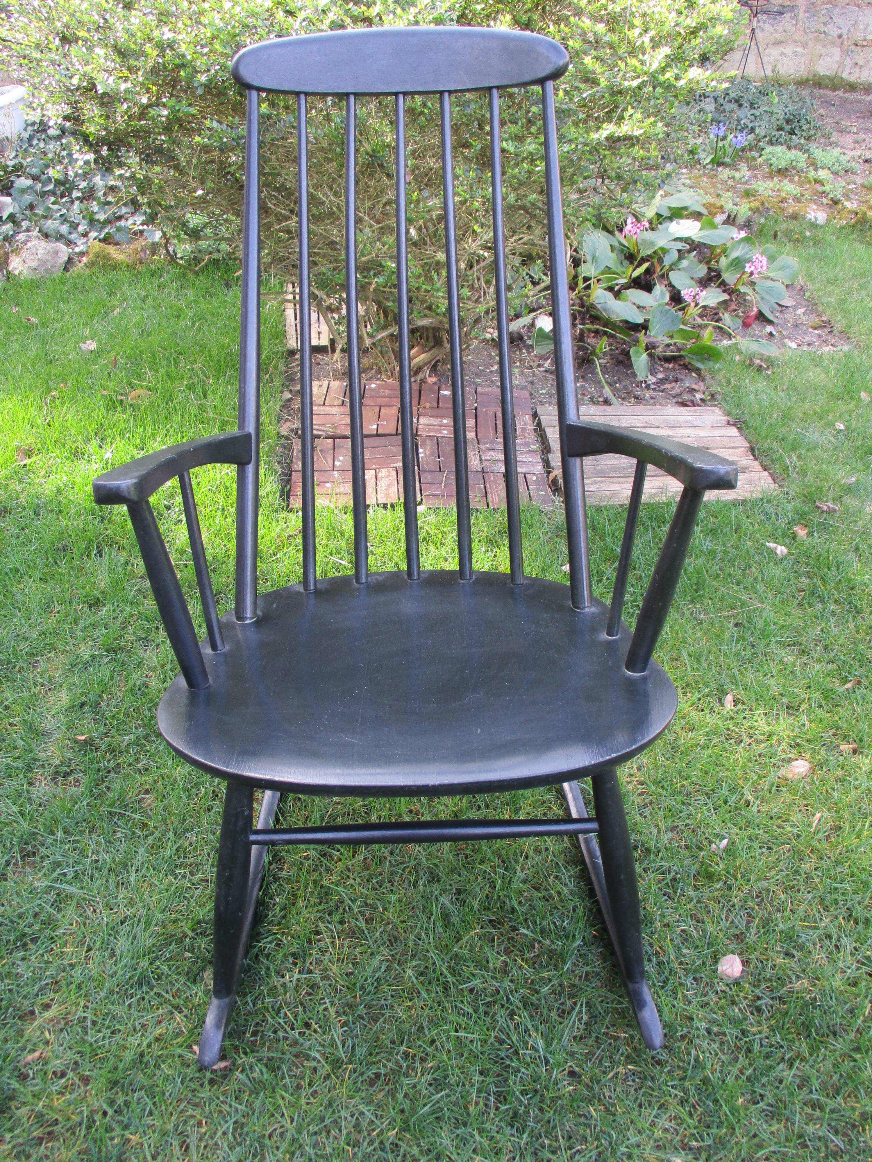 Black beech rocking chair, Stol Kamnik, 60s.