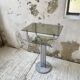 80s glass and marble console