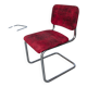 Cesca Style Dining Chair: Red Fabric, Tubular Frame, 1970s ( 2 in stock)
