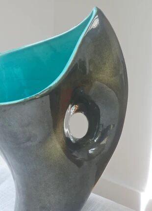 Vintage 1950 free-form vase - Belgian ceramist Alexandre de Wemmel