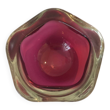 Sommerso ashtray by Flavio Poli, Murano