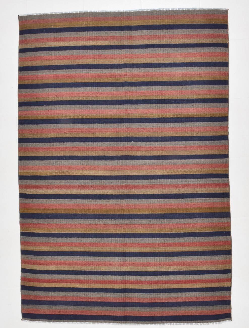 5x7 Faded Blue & Red Vintage Kilim Rug, Antique Home Decor 147x217Cm