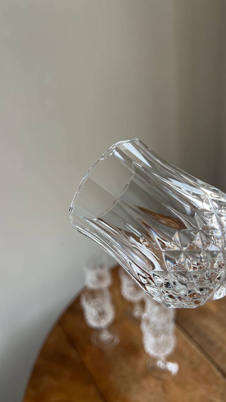 Cristal d’Arques Longchamp – Set of 6 stemmed glasses n 3 – Vintage 24% PbO