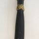 Pair of Black Lacquered Bronze Wall Lamps with Lions' Head Decorations. Around 1970