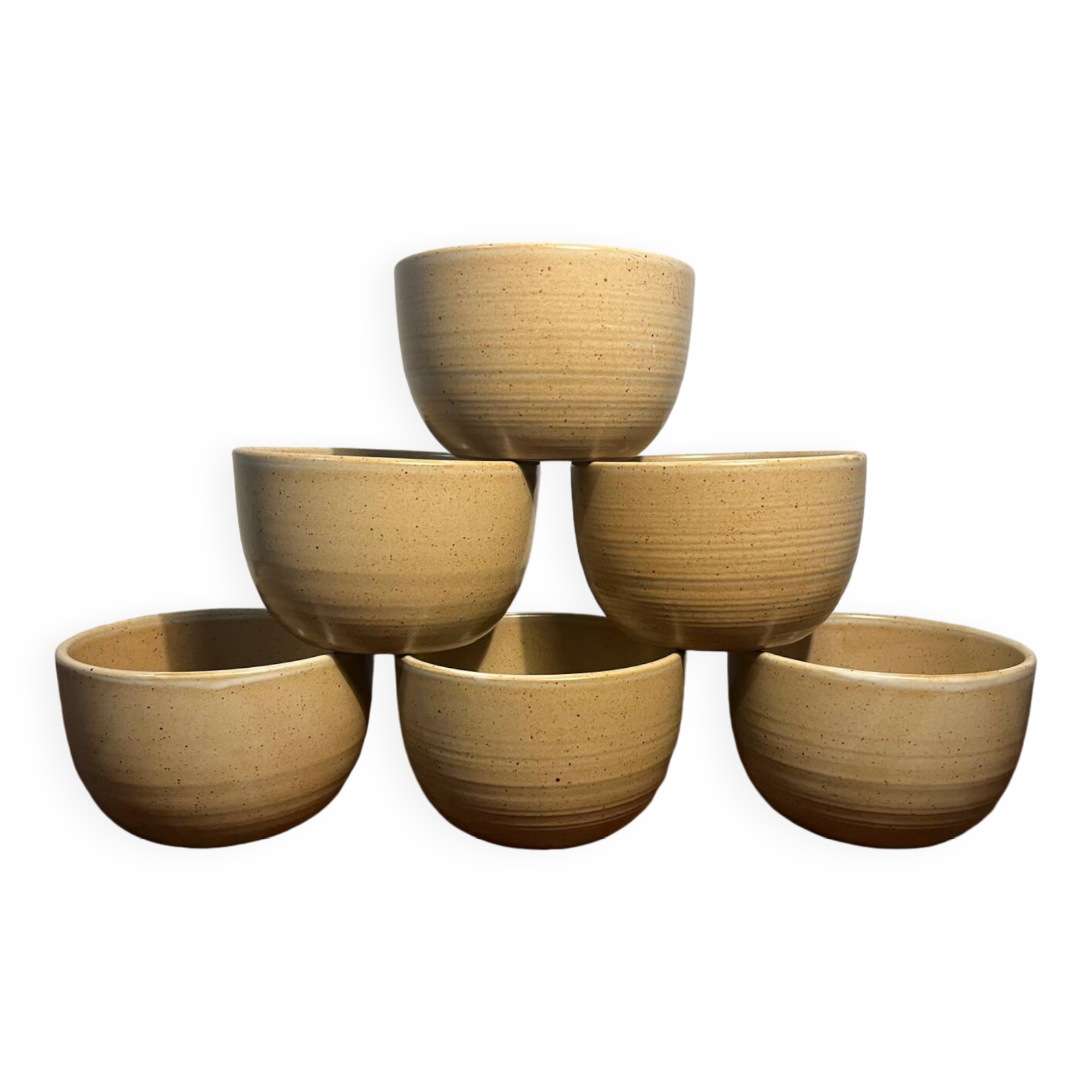 Lot 6 stamped stoneware bowls
