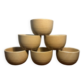 Lot 6 stamped stoneware bowls