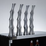 Vase bambou en métal, 1970s