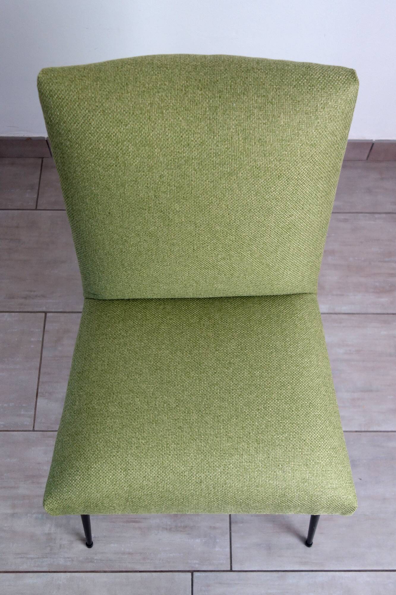 Vintage restored fabric and metal chair from the 50s/60s