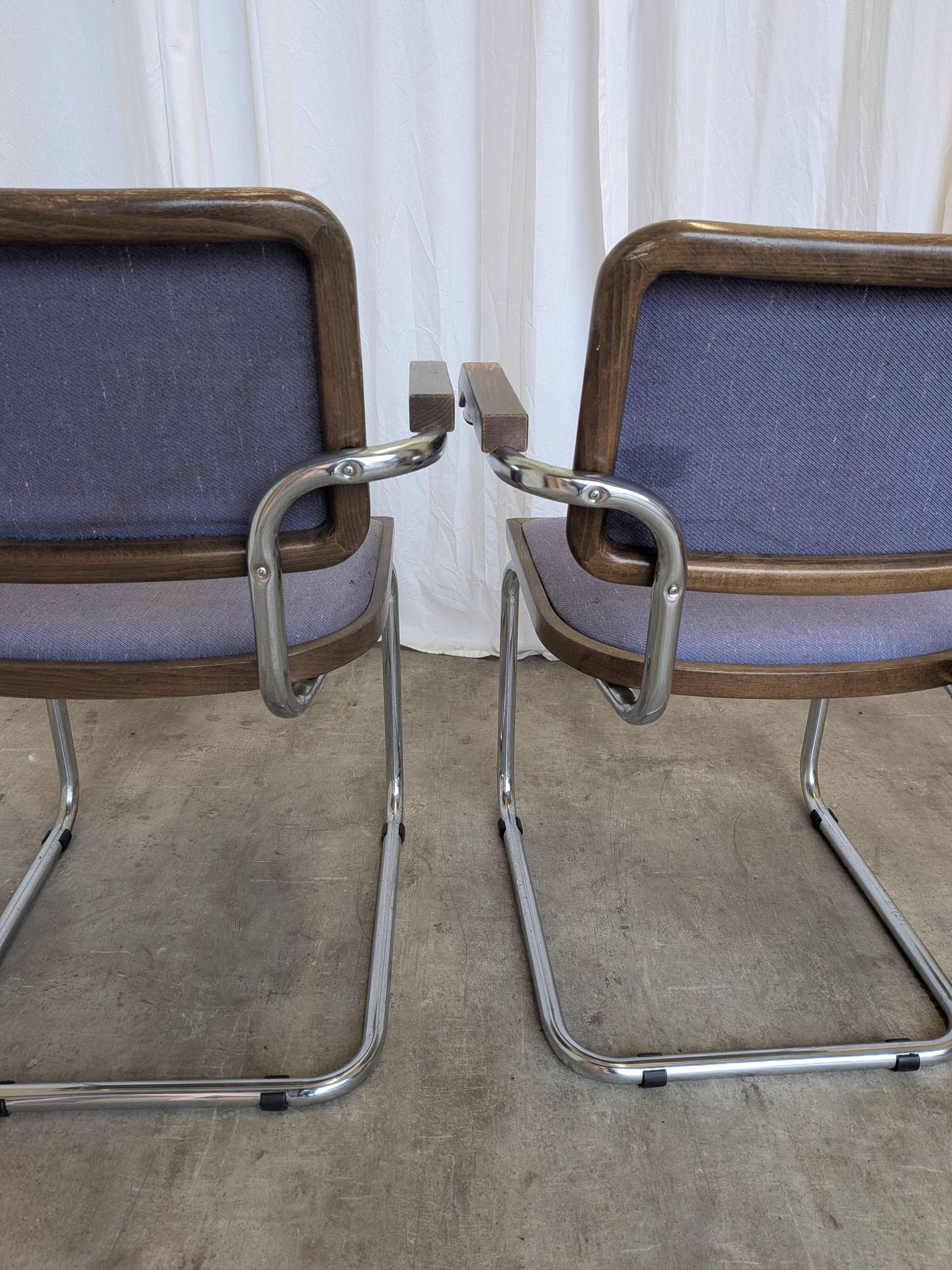 Set of 2 Vintage Office Purple Cesca Style Armchair / Stol Kamnik Yugo