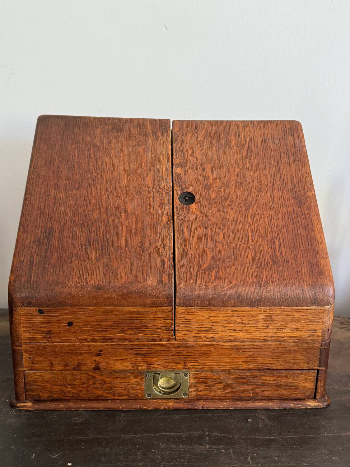 Small wooden mail storage unit