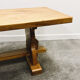 Grande table à manger de monastère vintage en chêne blond français, années 1960.