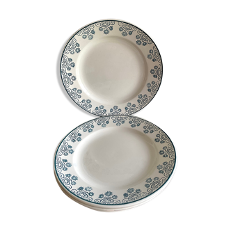 Set of 8 flat plates Digoin Sarreguemines
