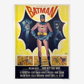 BATMAN Rare Affiche de film - 120x160 cm. - 1966 - Adam West, Bob Kane, DC Comics