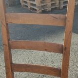 Set of 4 brutalist straw wood chairs