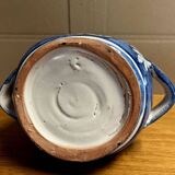 blue and white glazed earthenware vase circa 1900
