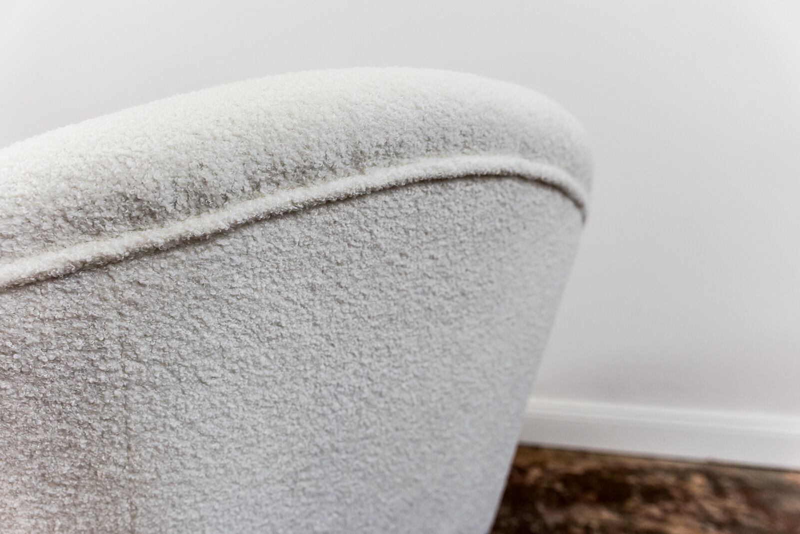 Mid century white boucle armchair 1950's