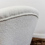 Mid century white boucle armchair 1950's