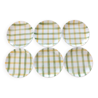 6 Assiettes plates torchon Moulin des Loups