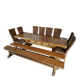 Monastery set in solid oak – table 2.60 m, benches and chairs