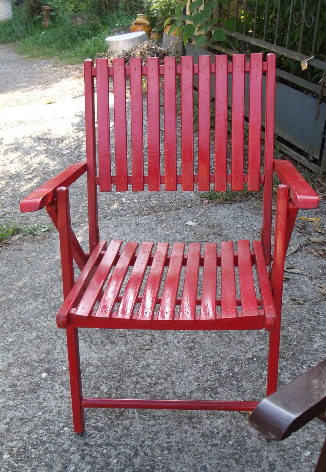 Lot de 4 fauteuils de jardin pliants en bois multicolore