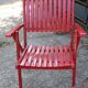 Lot de 4 fauteuils de jardin pliants en bois multicolore