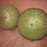 Round pleated velvet cushion