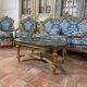 Méridienne/Chaise longue Louis XV dorée - Style Napoléon III