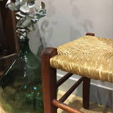Ensemble de deux tabourets bois osier