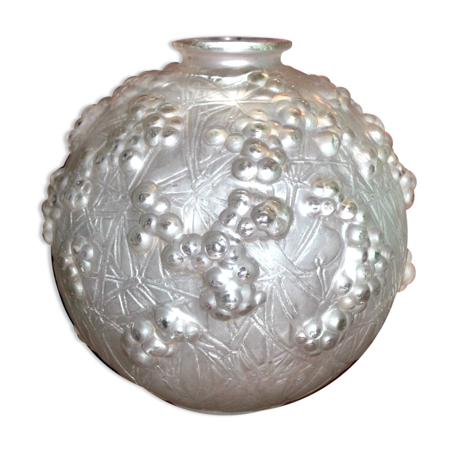 Lalique Vase boule Druide signé René LALIQUE en verre soufflé moulé GUI DE CHENE 1924 