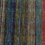 Kilim Red Brown Striped Pattern Vintage Kilim Rug, 93x232Cm
