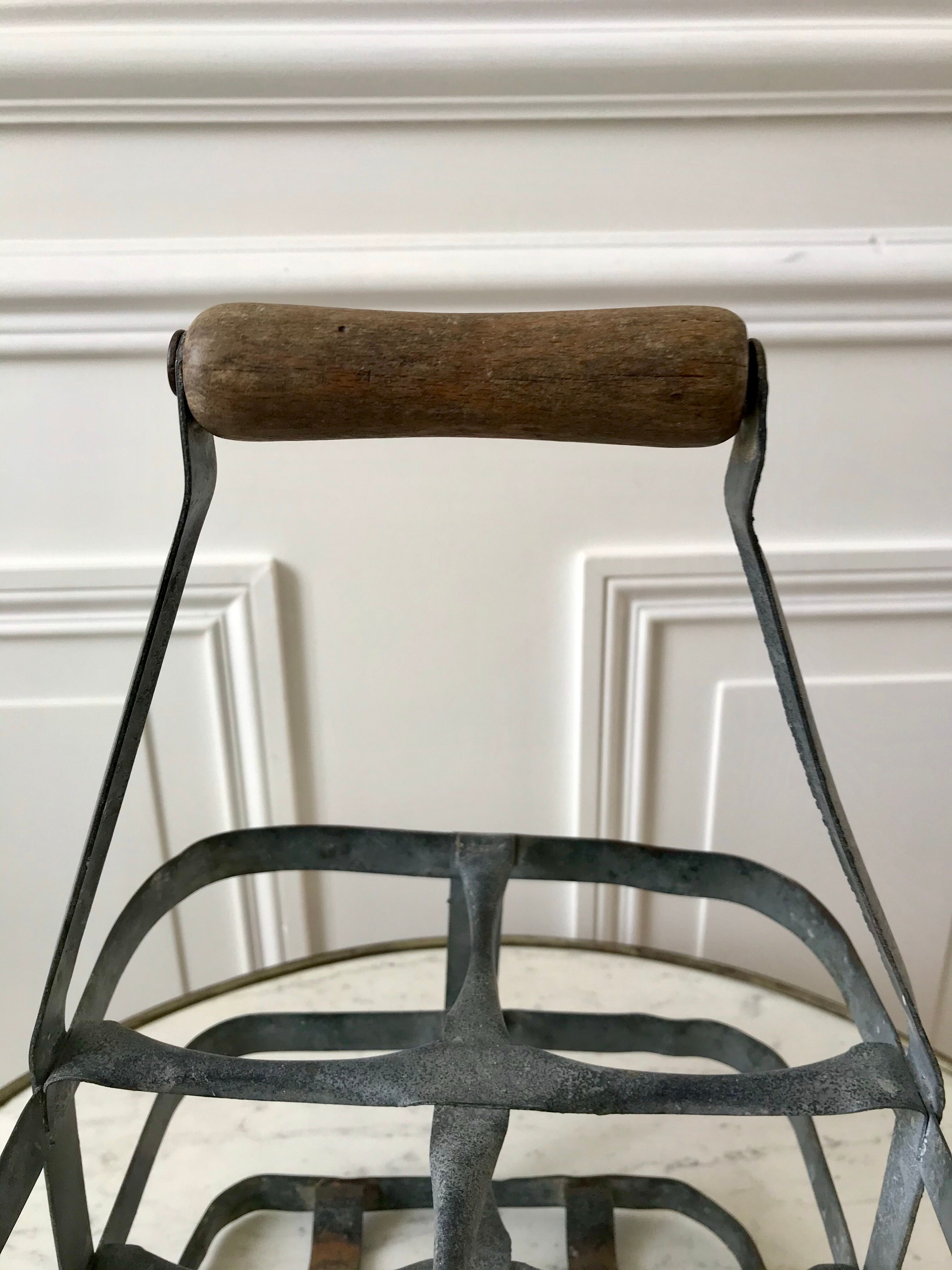 Antique zinc bottle holder