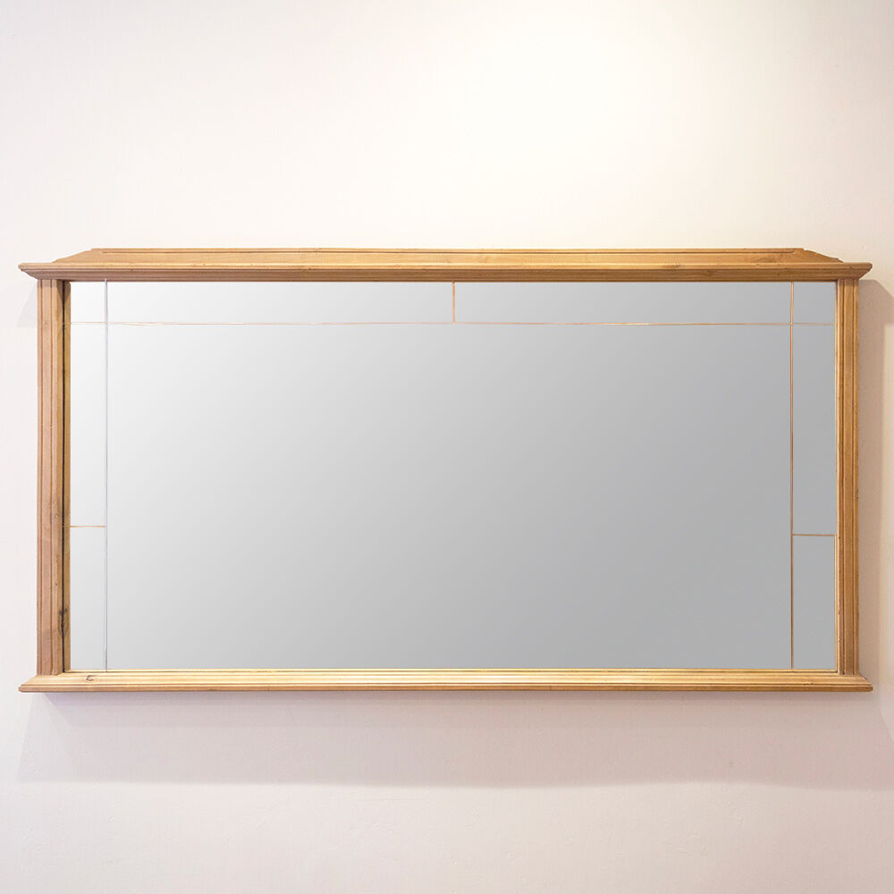 Beech wood framed mirror, Spain, 1940's, 168x88 cm