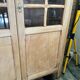 Small raw wood display cabinet