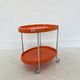 Space Age Chrome Serving Trolley with Orange Plastic Trays, 1970s