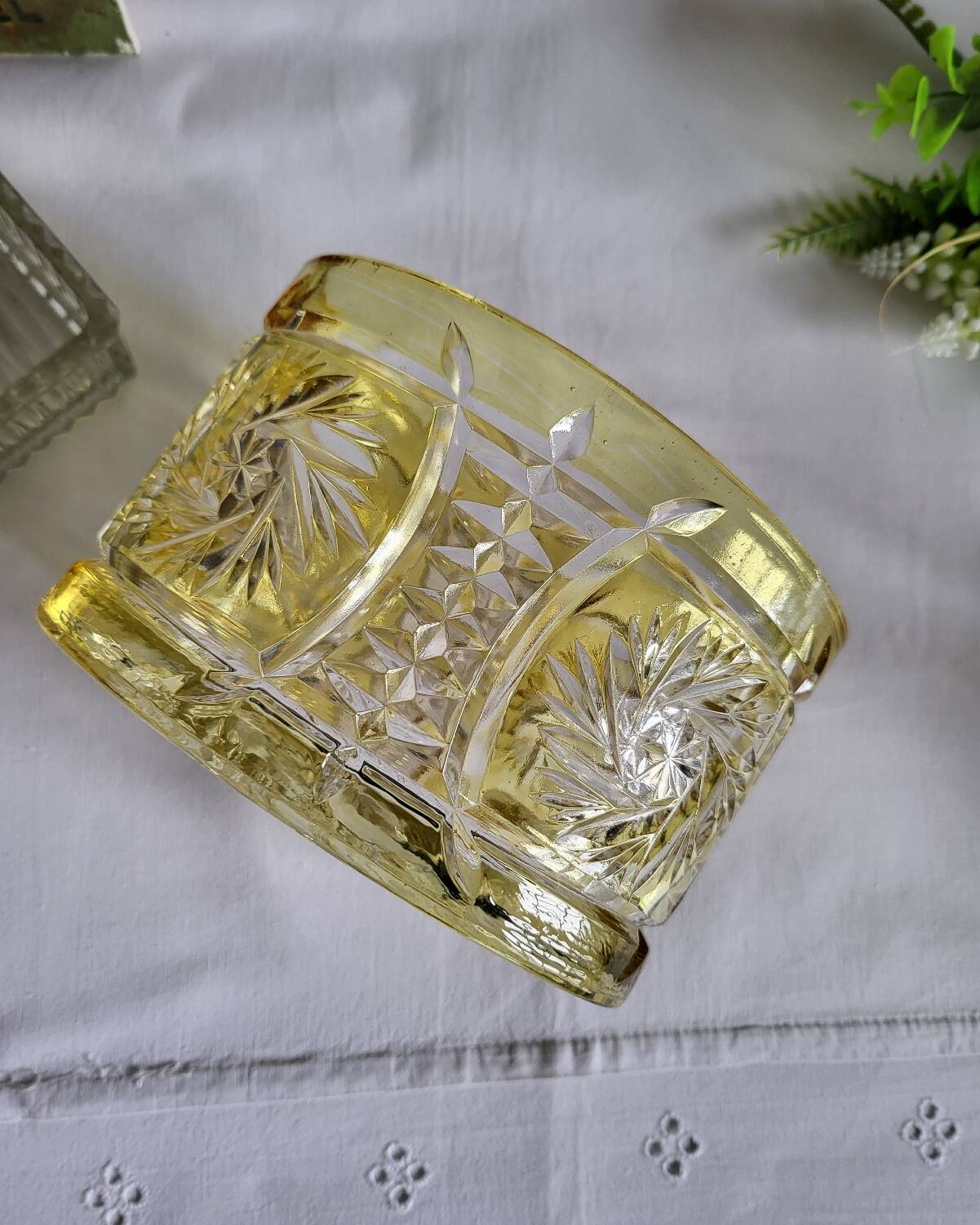 Cut glass bowl centerpiece