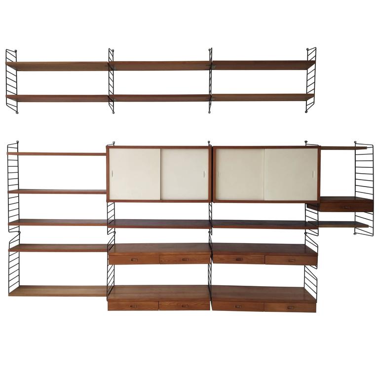 Nisse Strinning for String Design AB Sweden 1960 shelving system