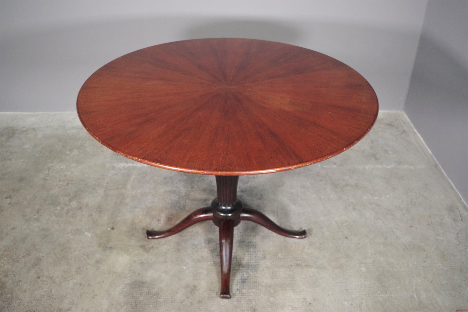 Round mahogany table , 1950