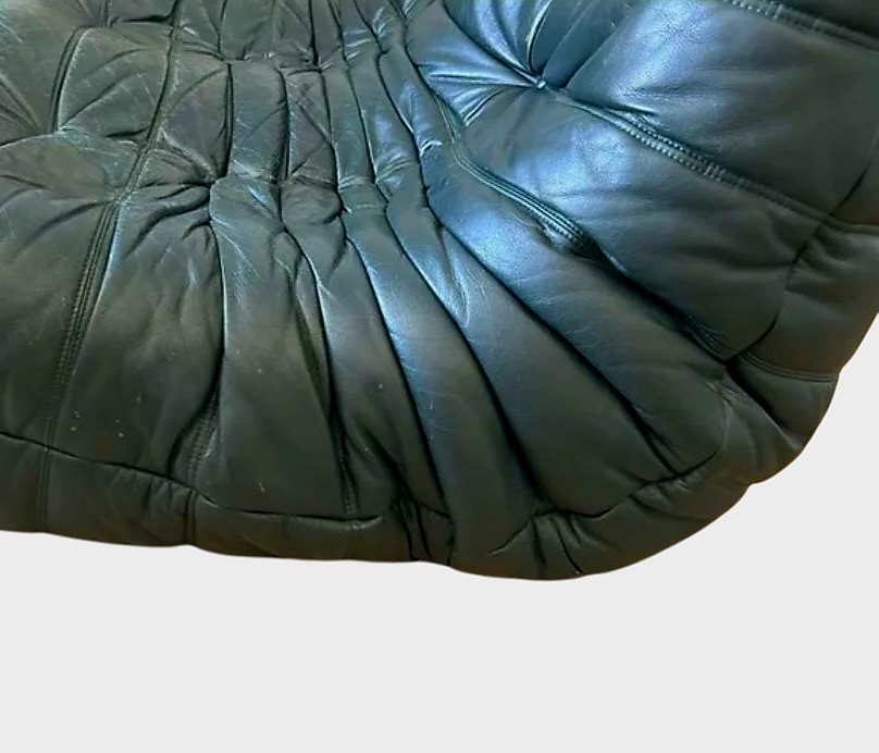 Three-seater leather canapé togo – Ligne Roset - circa 1990