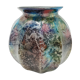 Vase lacquer line blue iridescent Jean Noël Bouillet