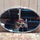 Oval chrome Art Deco mirror
