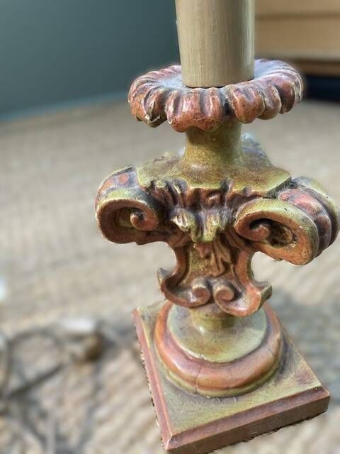 pair of wooden lamp bases