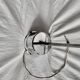 Large modernist chandelier in chromed metal and textured glass - 5 arms