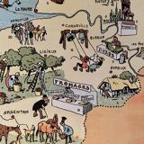 Old poster illustrated map of Normandy 1939 - JP Pinchon