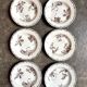 6 HB & Cie brown ironstone soup plates