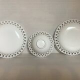 Opaline trio plate and heart bowl