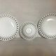 Opaline trio plate and heart-shaped bowl