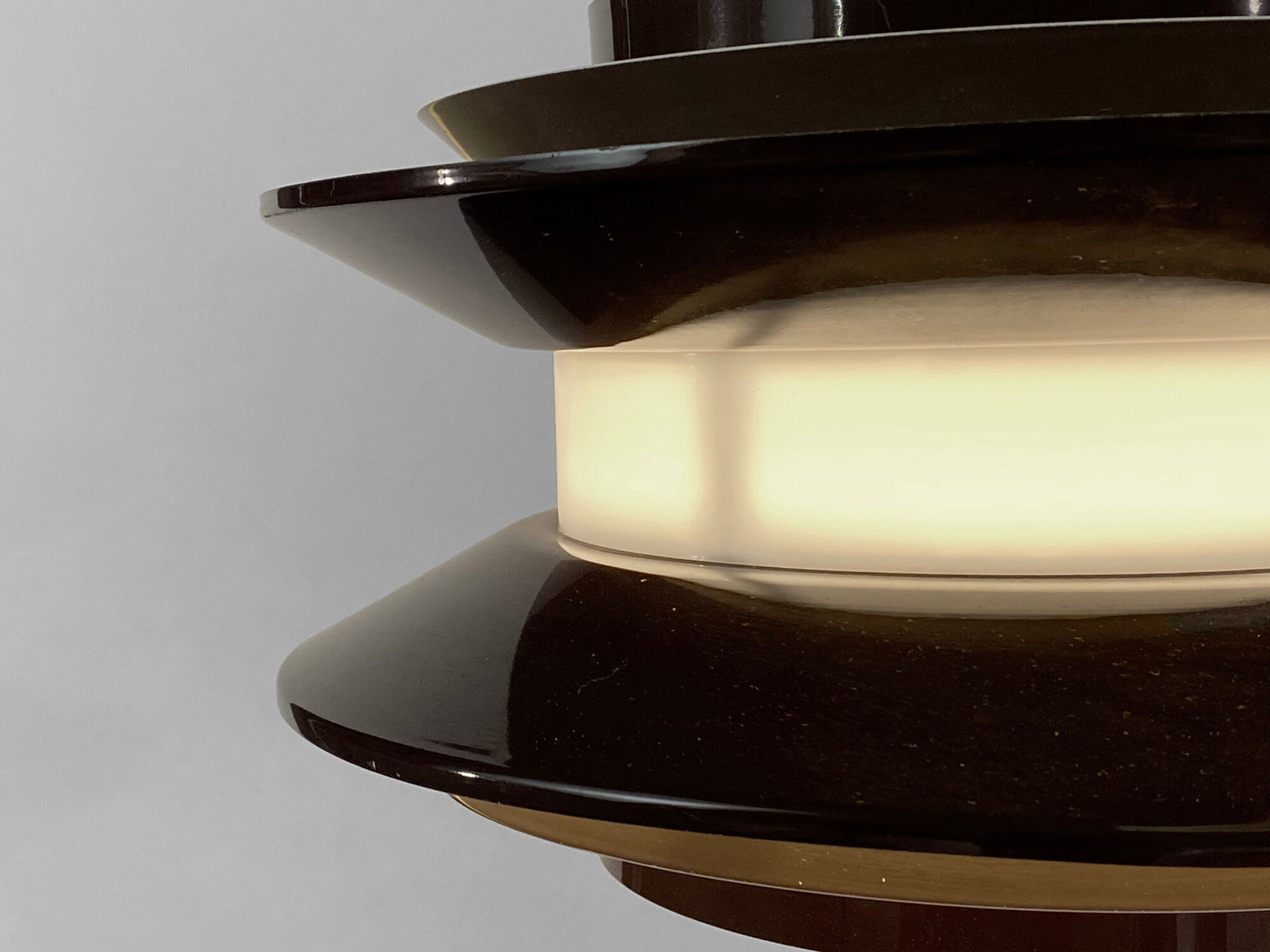 Pendant light "Trava" brown version by Carl Thore for Granhaga Metallindustri. Sweden 1970s.