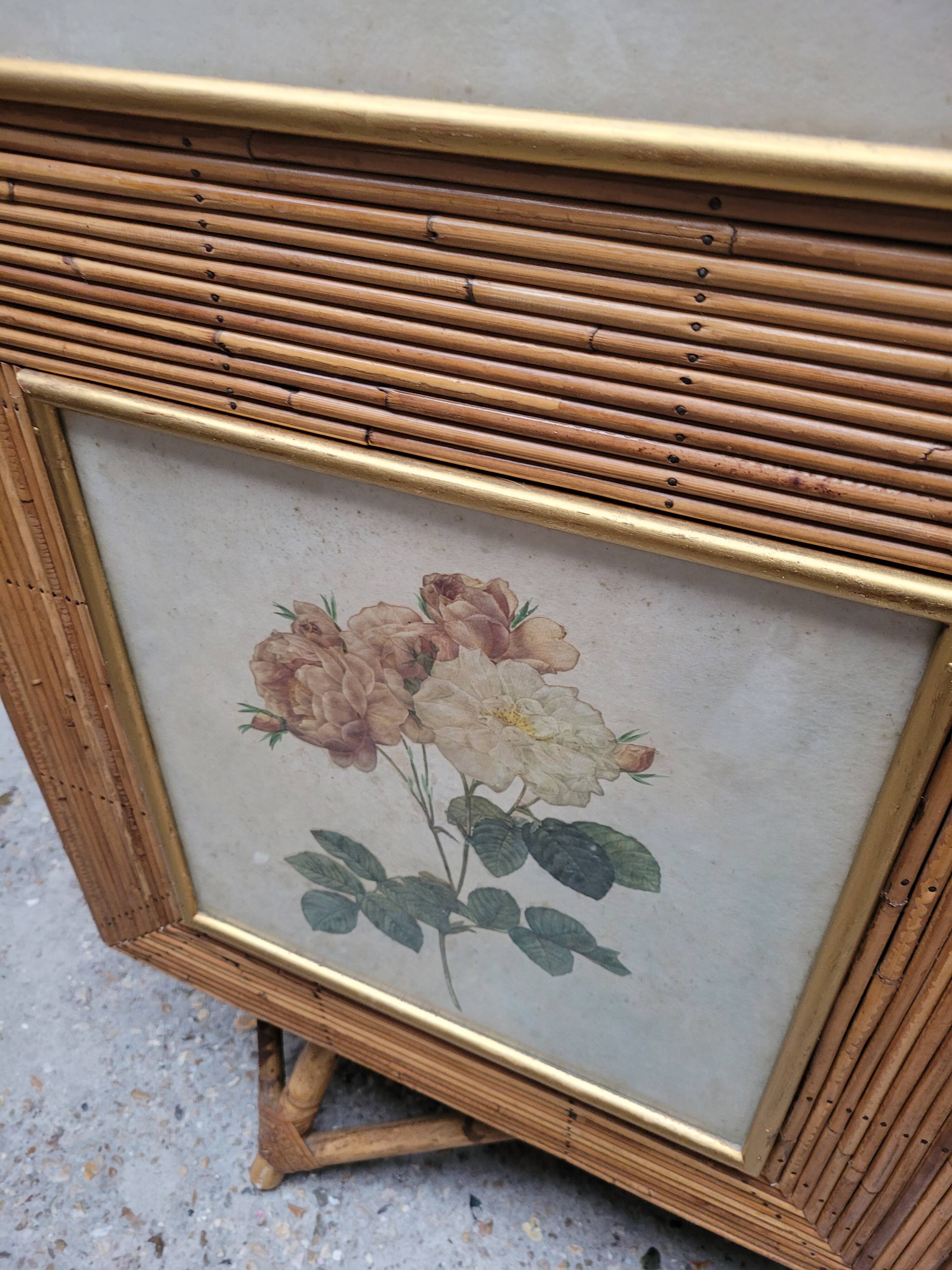 Vintage 1960s split bamboo and rattan wardrobe