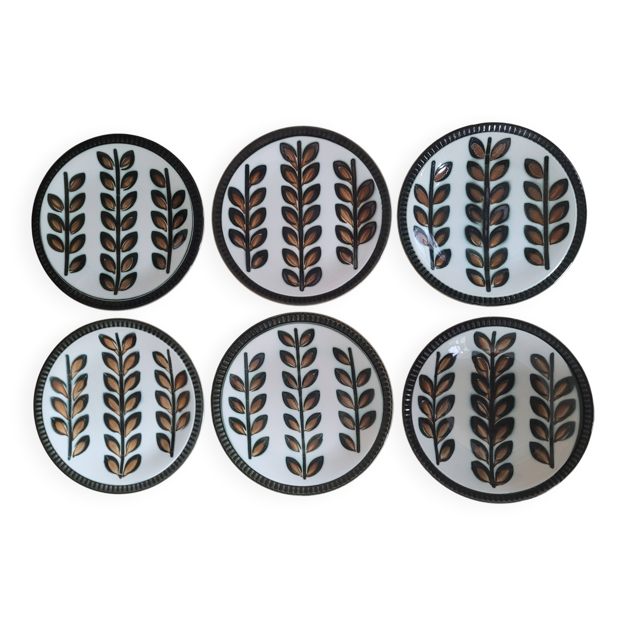 Set of 6 Rambouillet Boch plates 1966